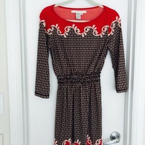 Red Paisley Printed Max Studio Dress